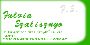 fulvia szalisznyo business card